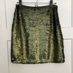 Olive sequin skirt